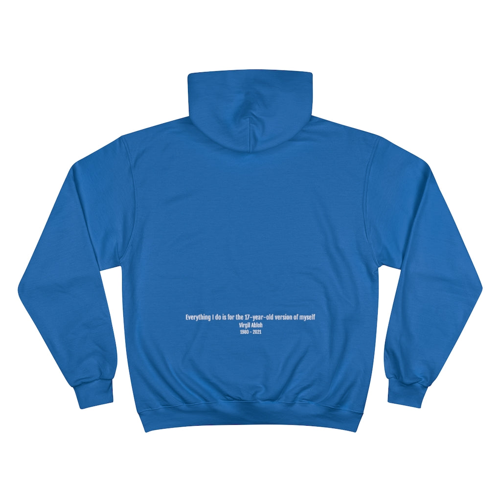 Streetwear “Long Live Virgil” LV Blue Heavyweight Hoodie (XL
